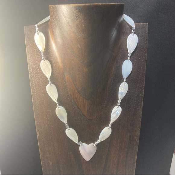 Necklace mother of pearl shell heart - Picture 4 of 16